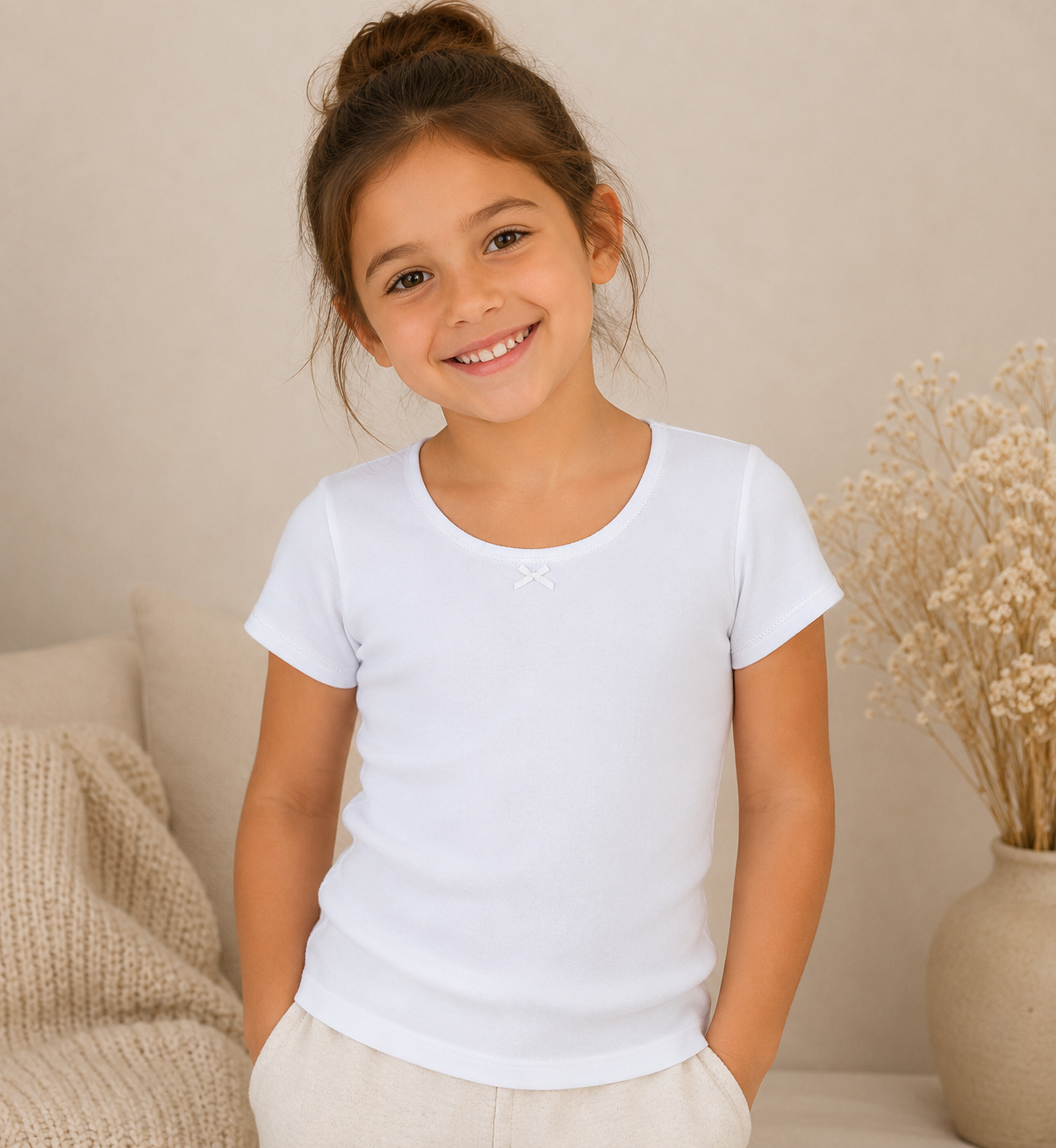 Set 3 Magliette Intime Bambina in Caldo Cotone