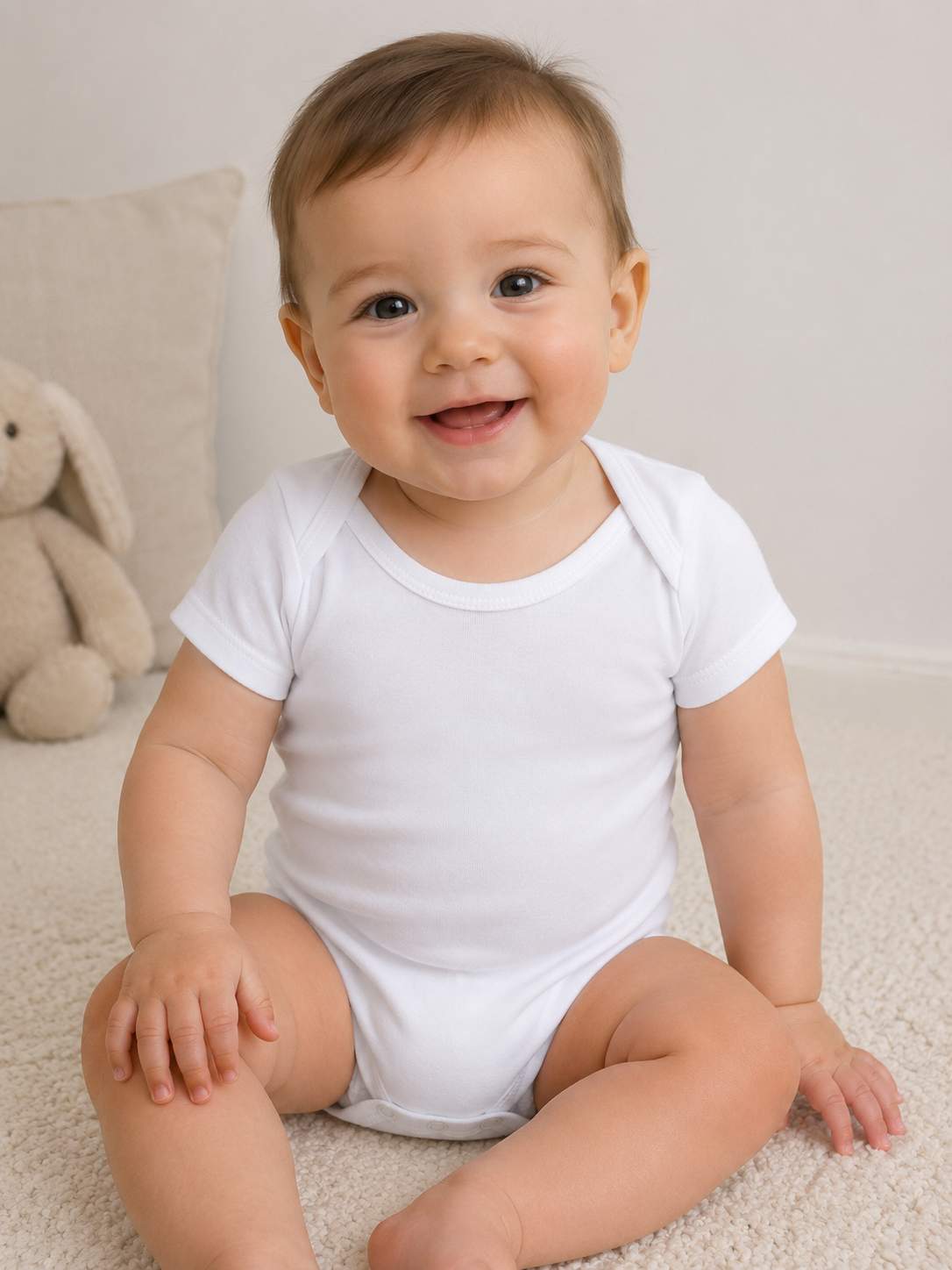 Set 6 Body Neonato Unisex Scollo Americano in Caldo Cotone