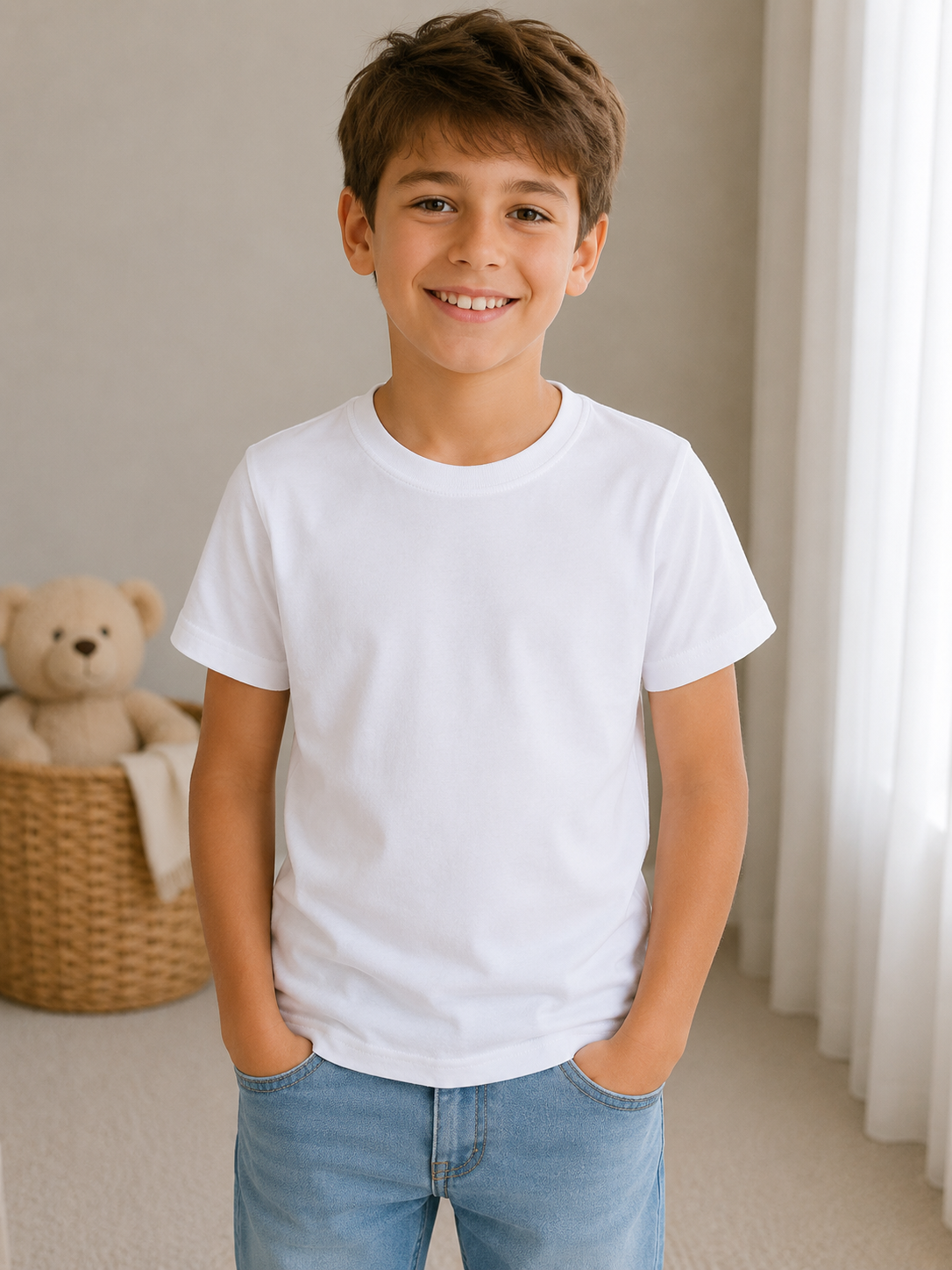 Set 3 Magliette Intime Bambino in Costina di Cotone
