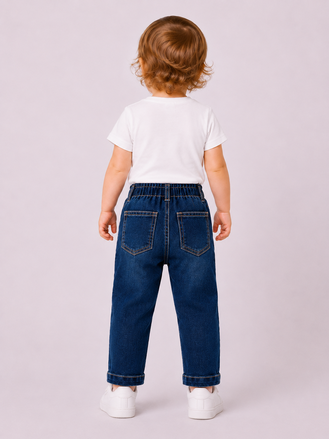 Pantalone Bimba EMC in Denim Blu con Vita Arricciata