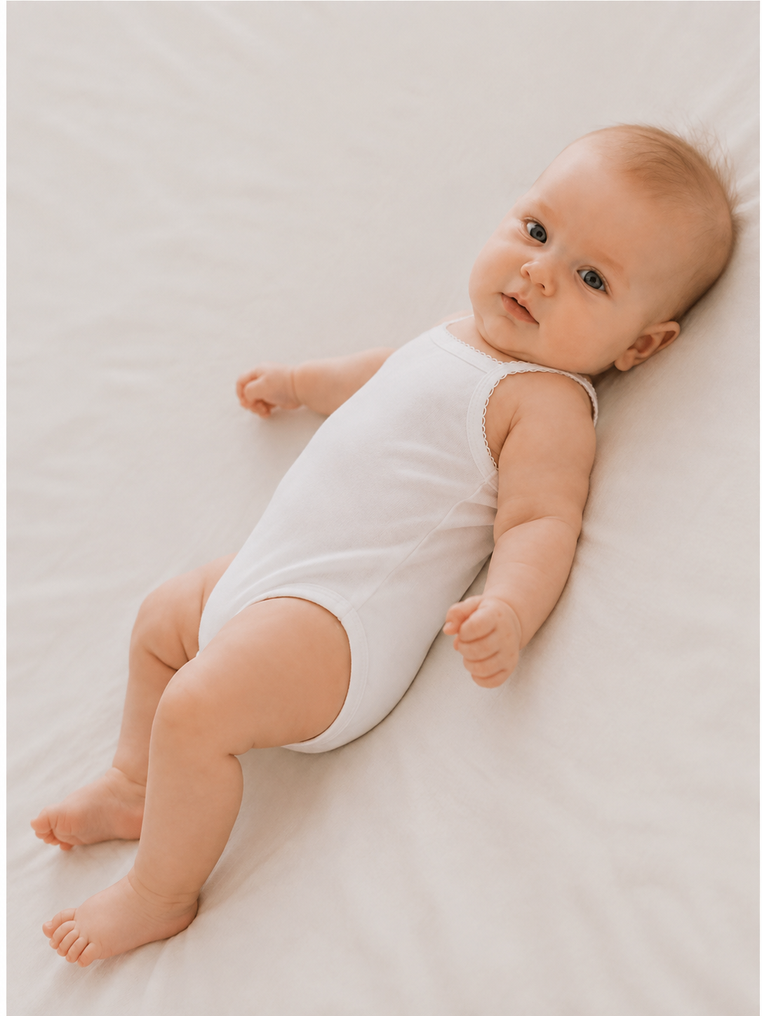Set 3 Body Bambina a Spalline in Costina di Cotone