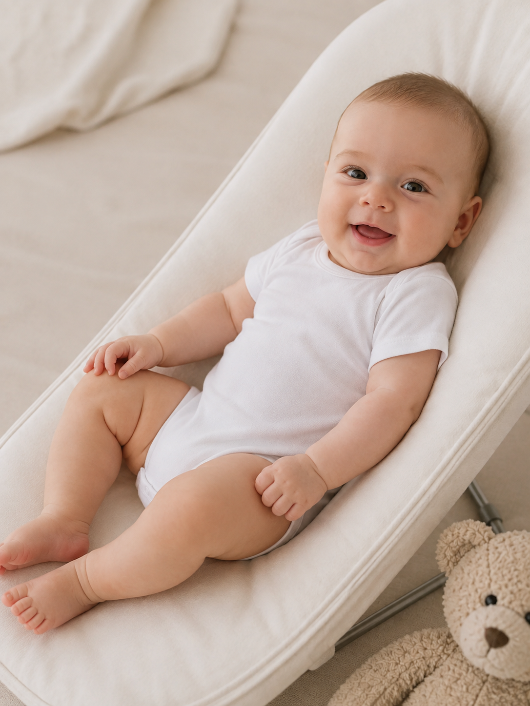 Set 6 Body Neonato Unisex Scollo Americano in Costina di Cotone Manica Corta