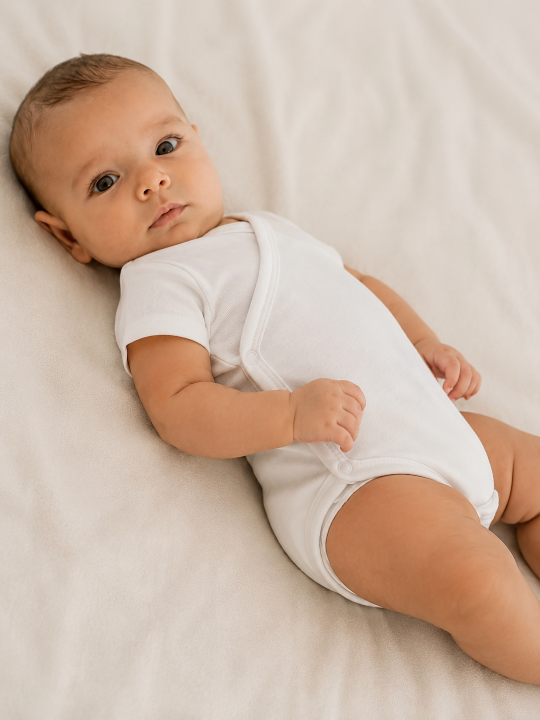 Set 3 Body Neonato Unisex in Costina di Cotone con Apertura a Portafoglio