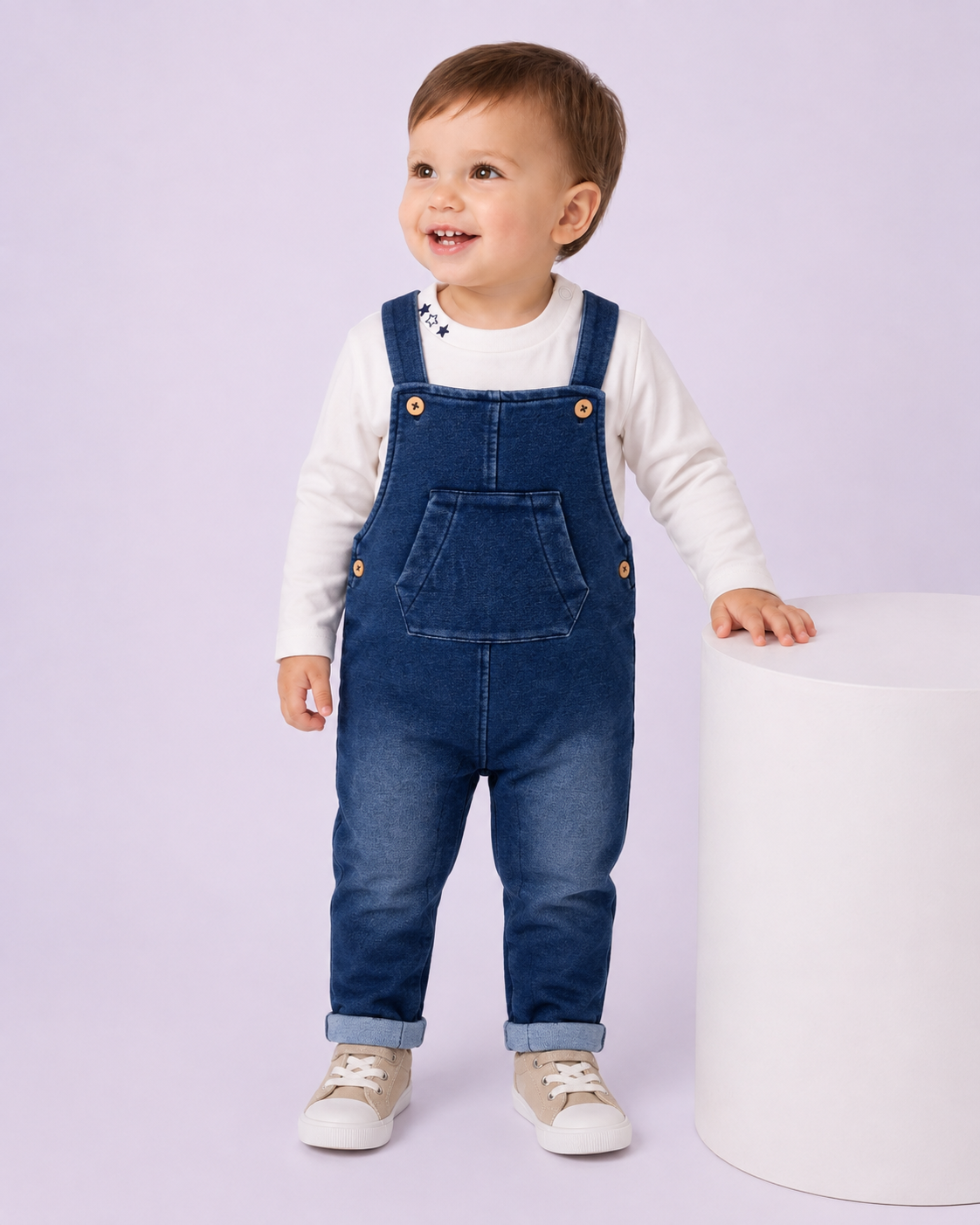 Completo Bimbo EMC con Salopette Effetto Denim