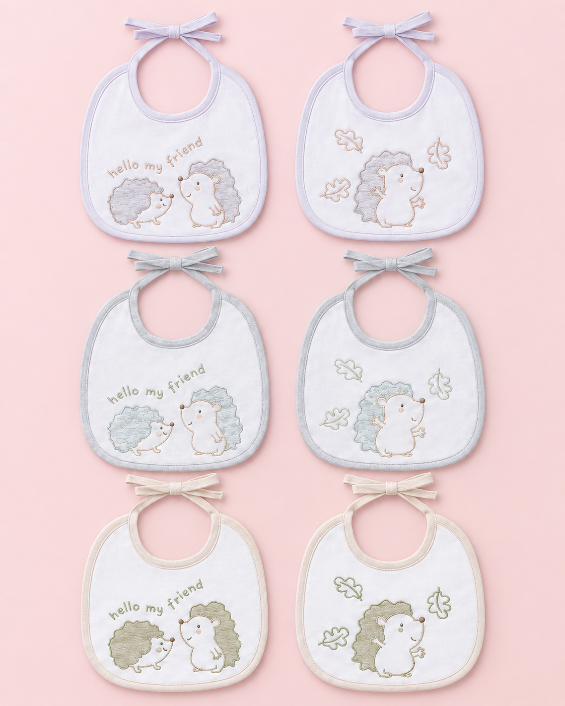 Set da 6 Bavaglini Tondi in Ciniglia Riccio Fantasie Assortite