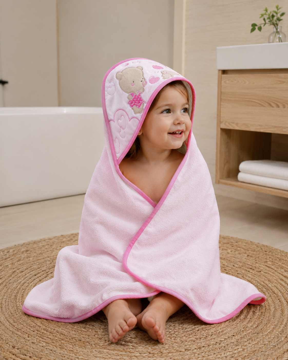 Accappatoio a Triangolo per Bambina in Cotone