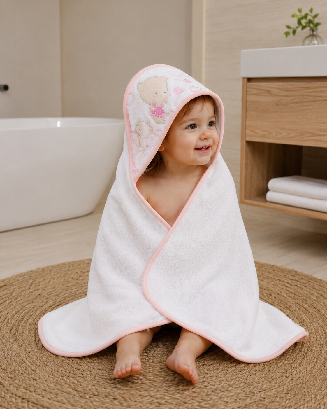 Accappatoio a Triangolo per Bambina in Cotone