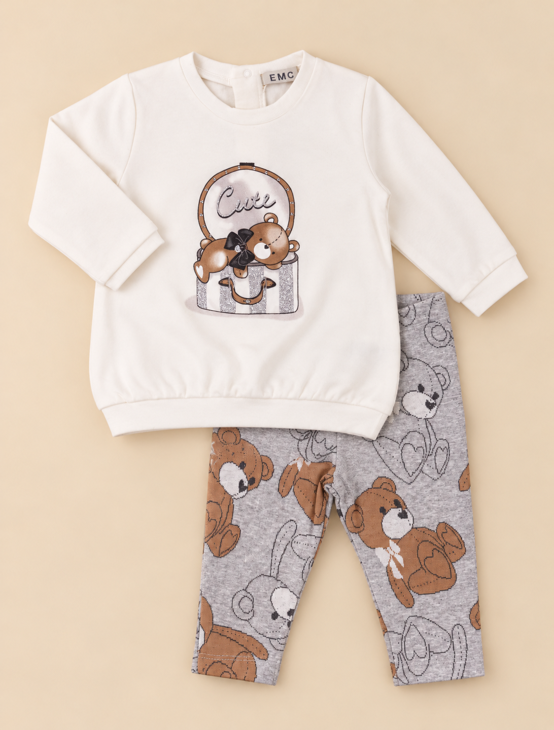 Completo Bambina Due Pezzi con Orsetti