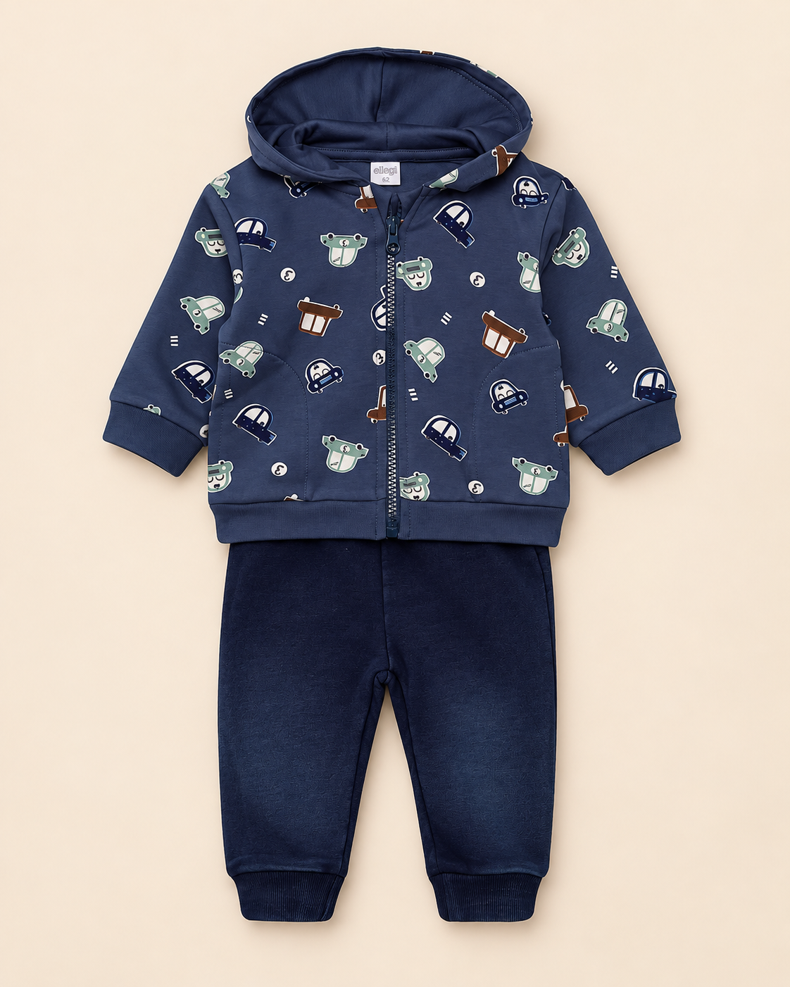 Completo Bambino in Felpa di Cotone Con Cappuccio