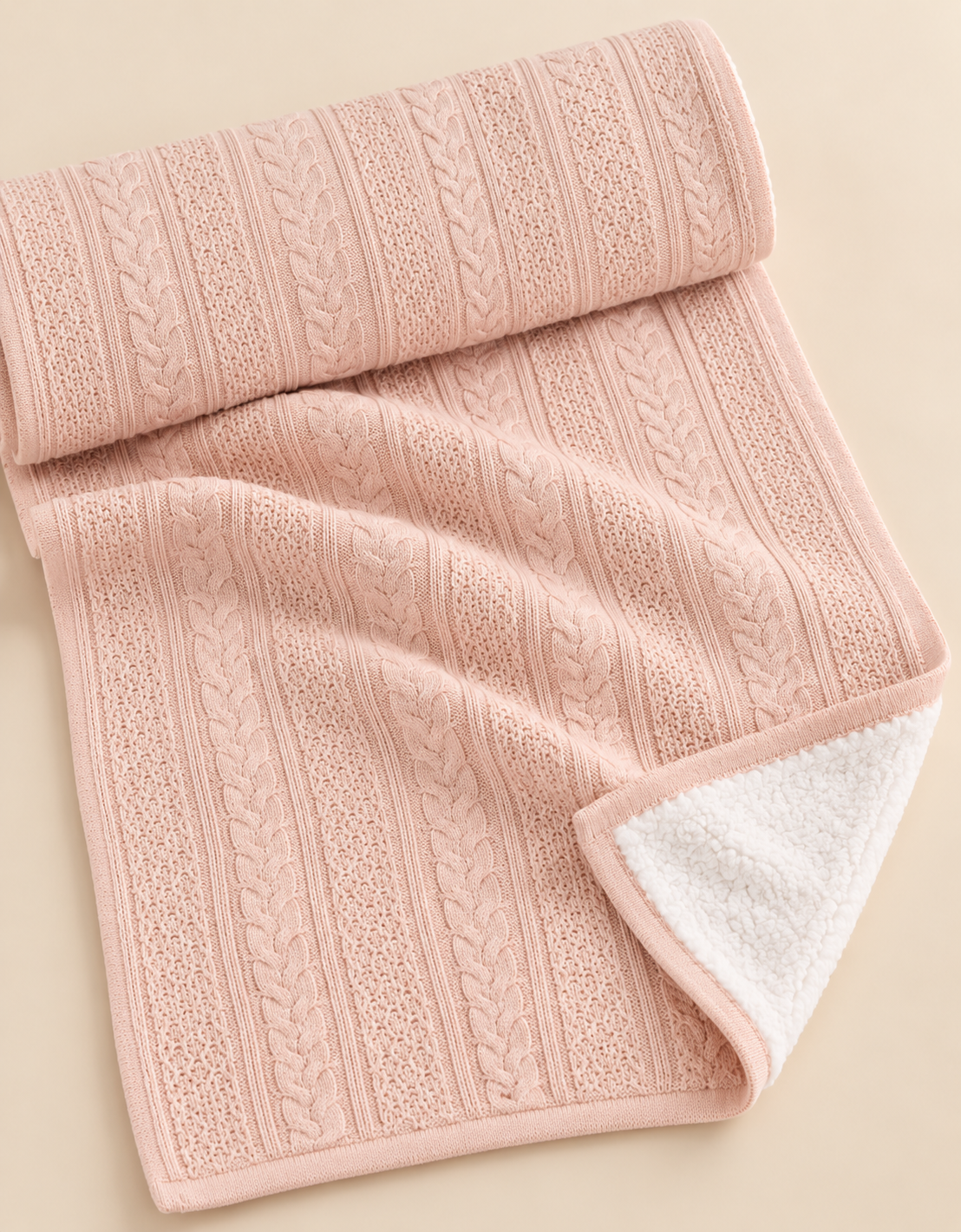 Copertina EMC in Tricot di Cotone a Trecce e Punto Traforato