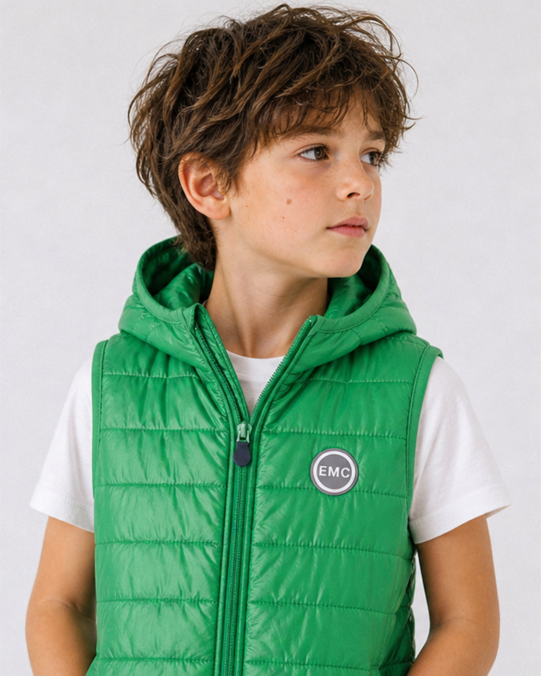 Gilet Unisex Imbottito con Cappuccio e Zip