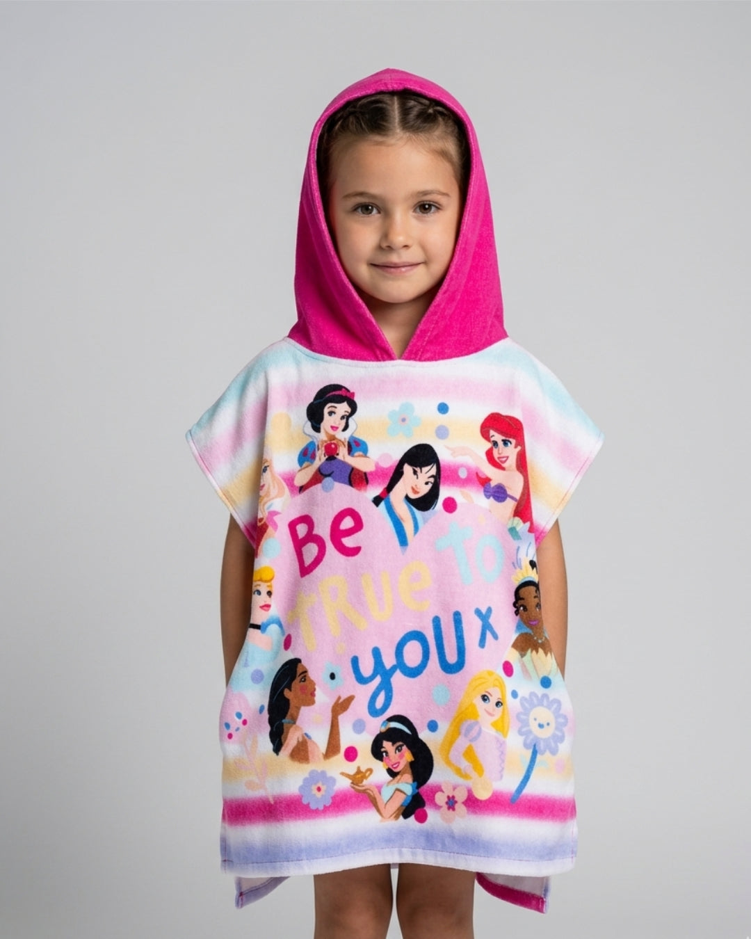 Poncho Mare Bambina in Spugna di Cotone Principesse Disney