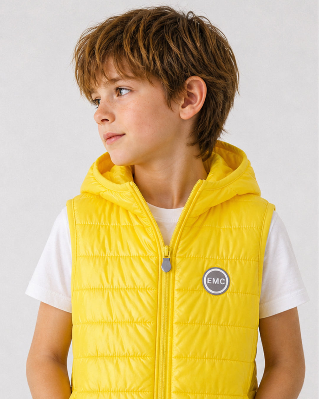 Gilet Unisex Imbottito con Cappuccio e Zip