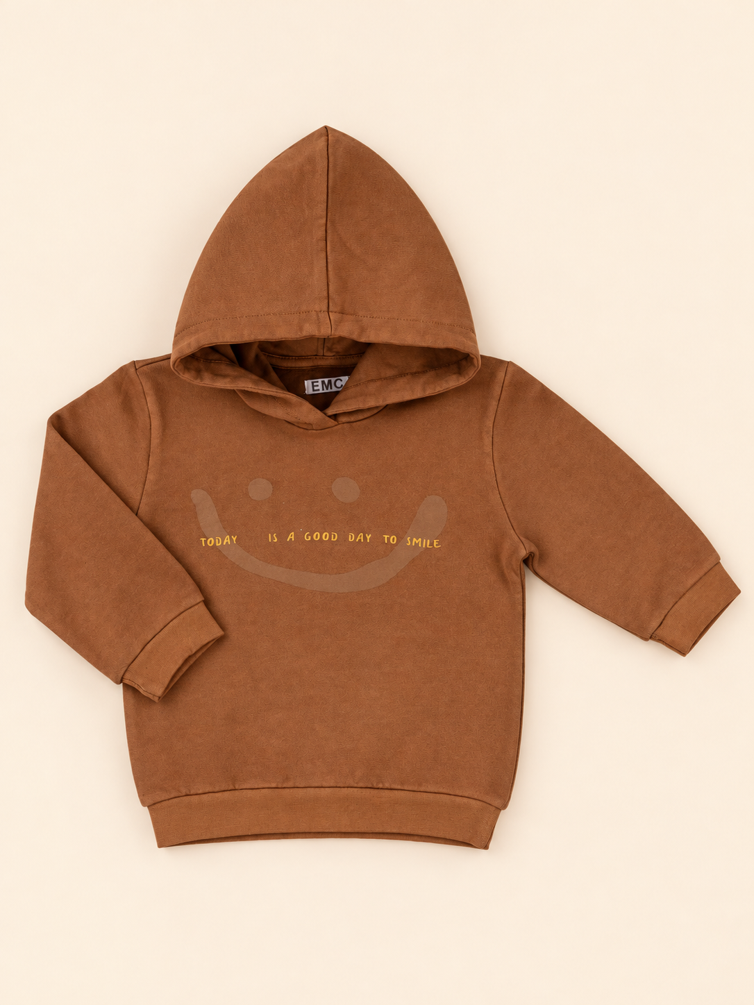 Felpa Bambino con Cappuccio Arancio Bruciato