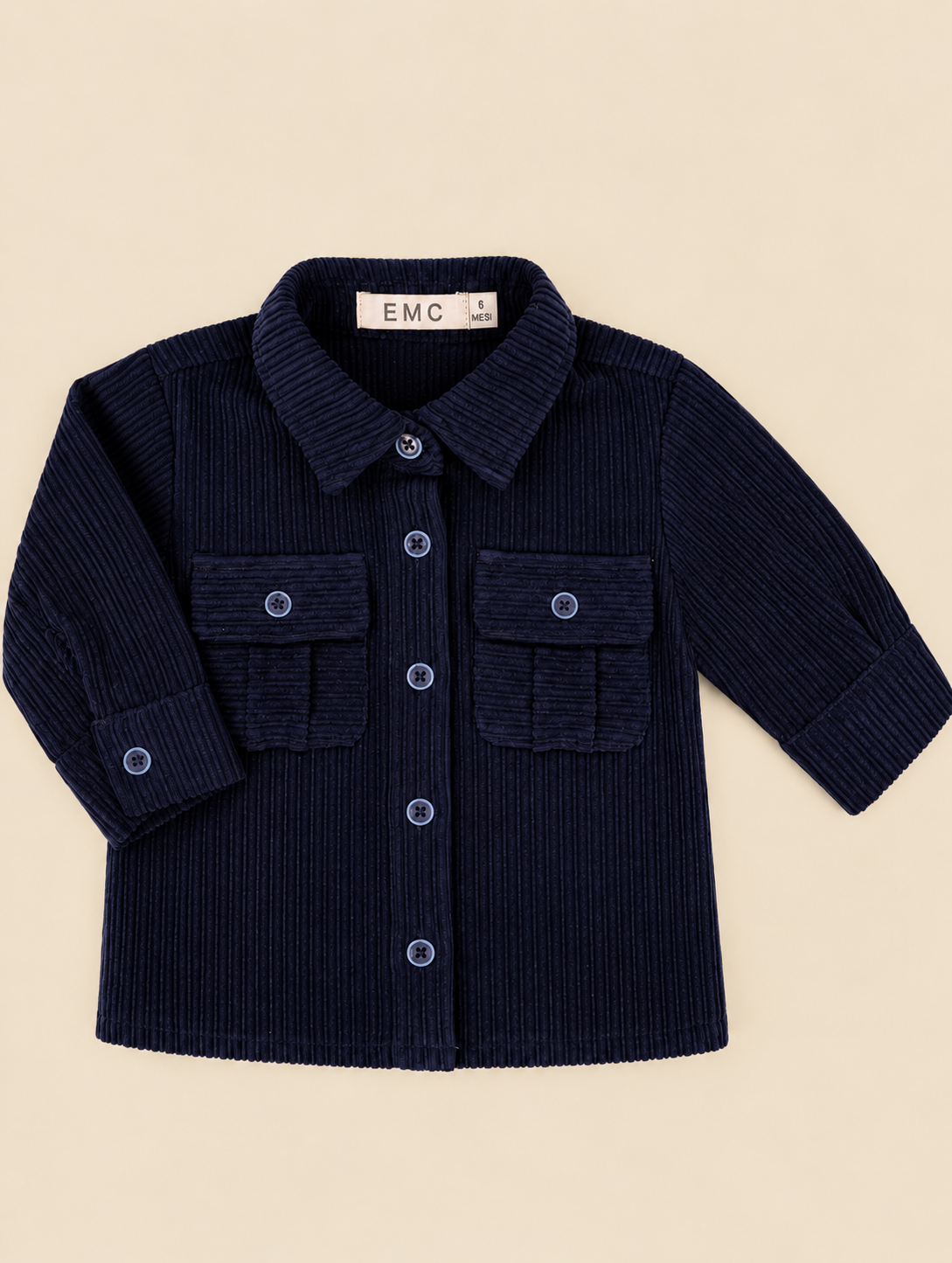Camicia Bimbo EMC in Velluto a Coste con Taschine