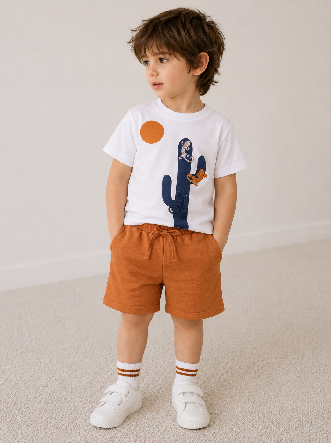 Completo Estivo Bambino in Cotone con Grafica Cactus