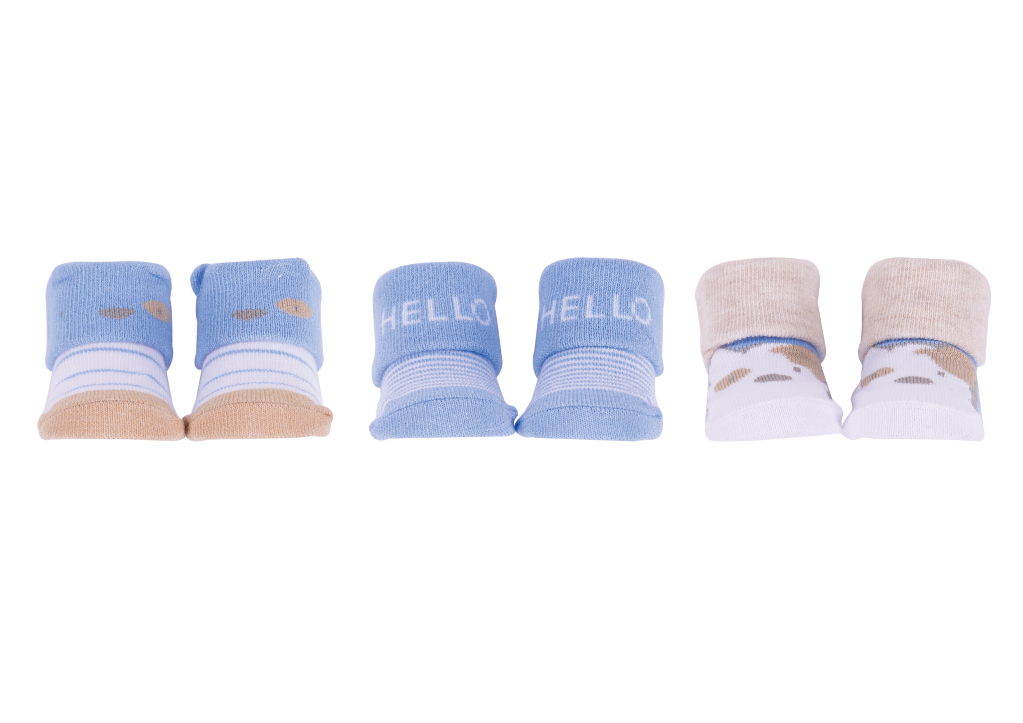 Set 3 Paia di Calzini Neonato in Cotone