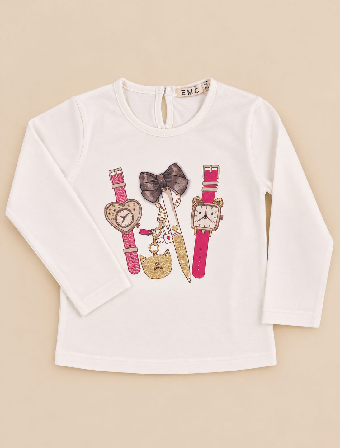 T-shirt a Manica Lunga in Cotone Bimba