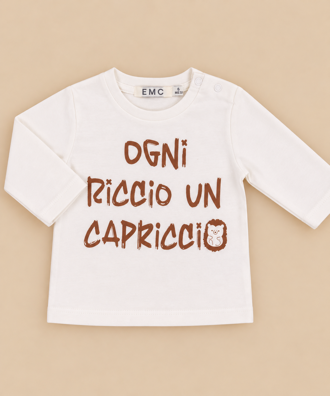 Maglietta Bambino Manica Lunga Bianco Lana