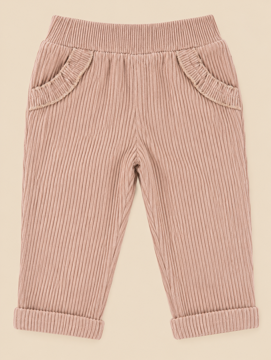 Pantalone Bimba EMC in Velluto a Coste con Tasche Rouches
