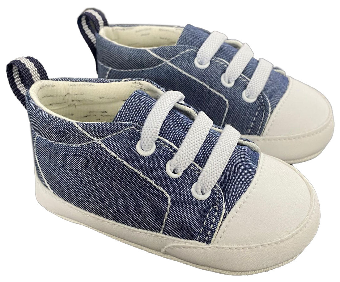 Sneakers Primi Passi Bambino/a in Tela Beige e Bianca