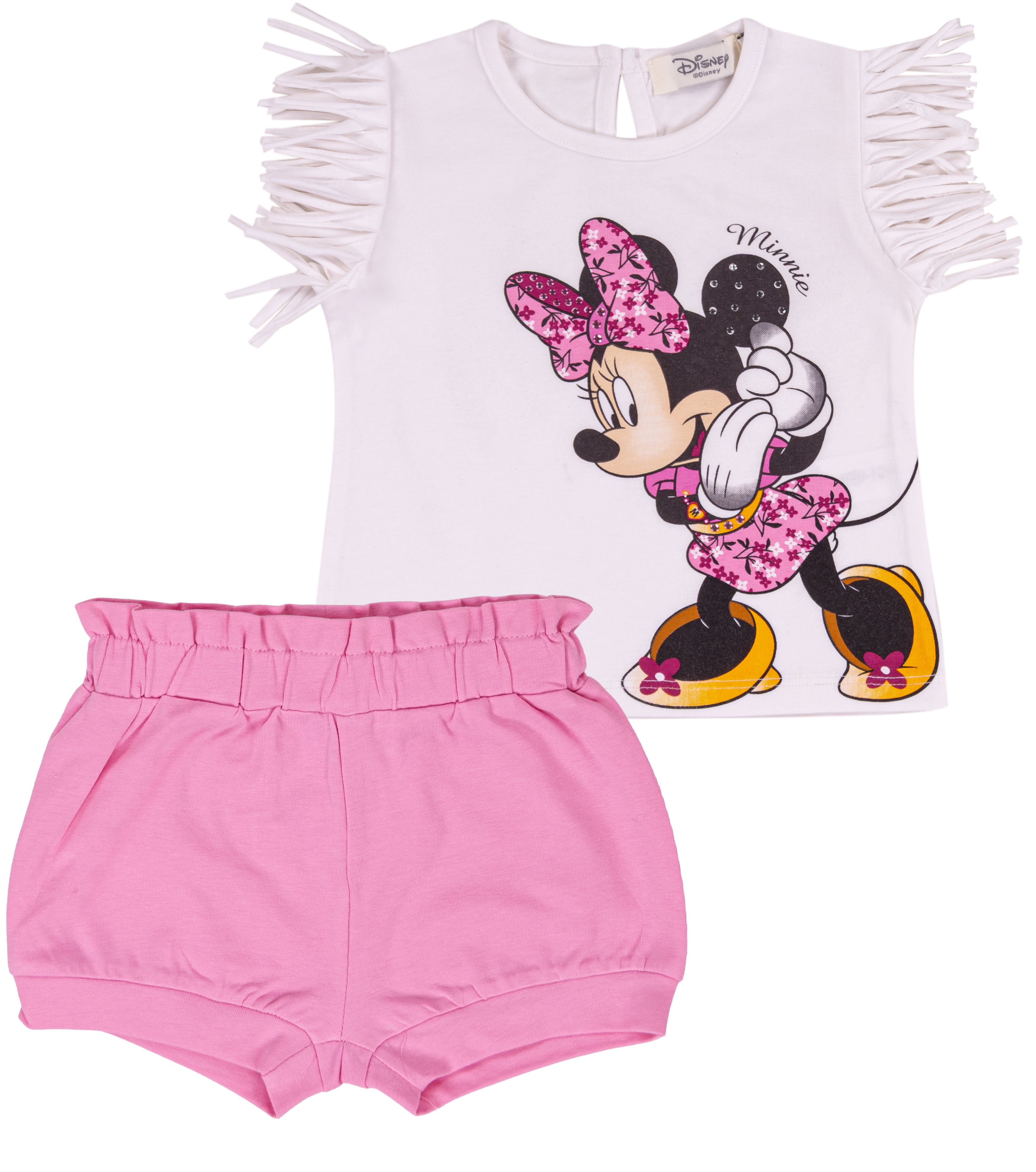 Completo Estivo Bambina Disney Minnie Mouse con Frange e Bloomers