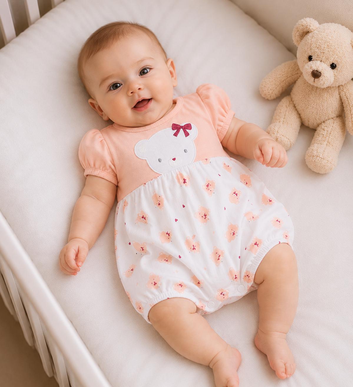 Pagliaccetto Bambina in Jersey con Orsetto