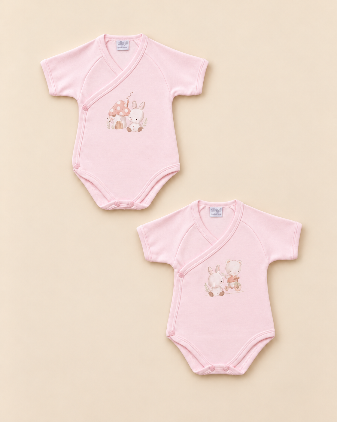 Set Body Neonato in Cotone a Manica Corta