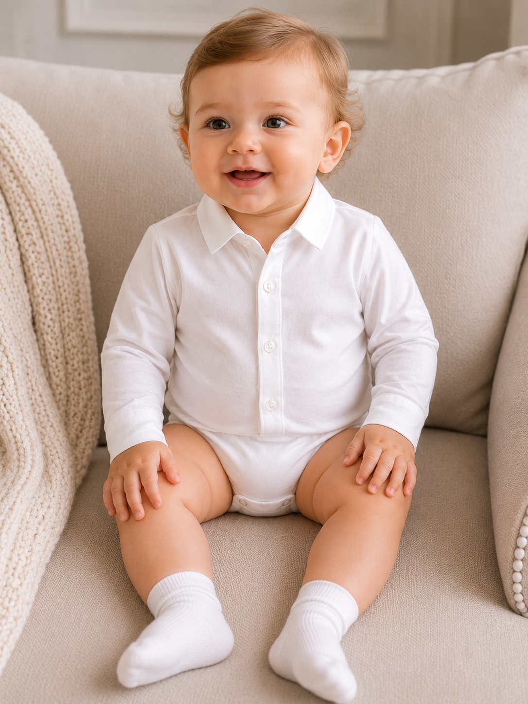 Body Camicia EMC Bianco con Colletto e Bottoni