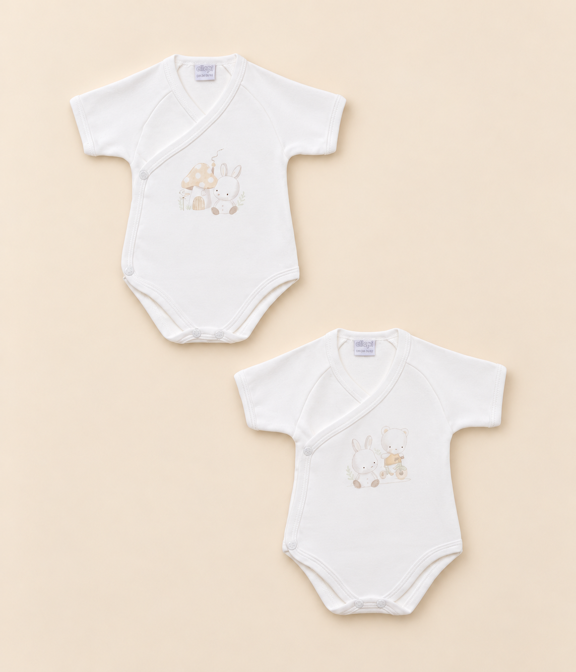 Set Body Neonato in Cotone a Manica Corta