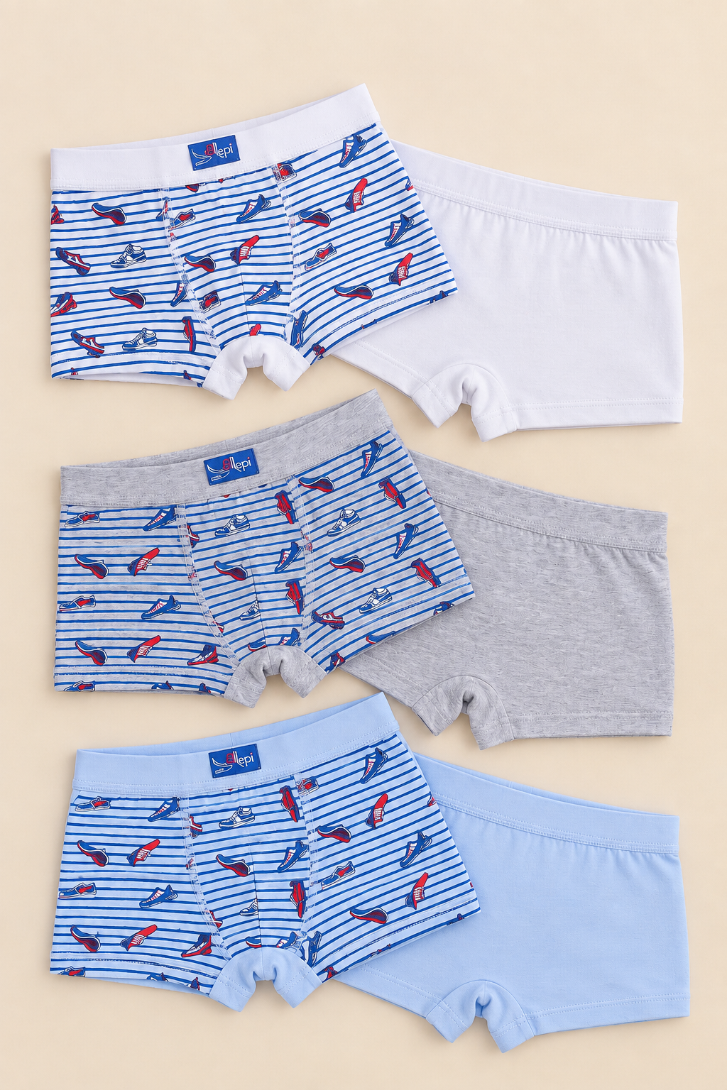 Set 6 Boxer Bambino in Cotone Elasticizzato