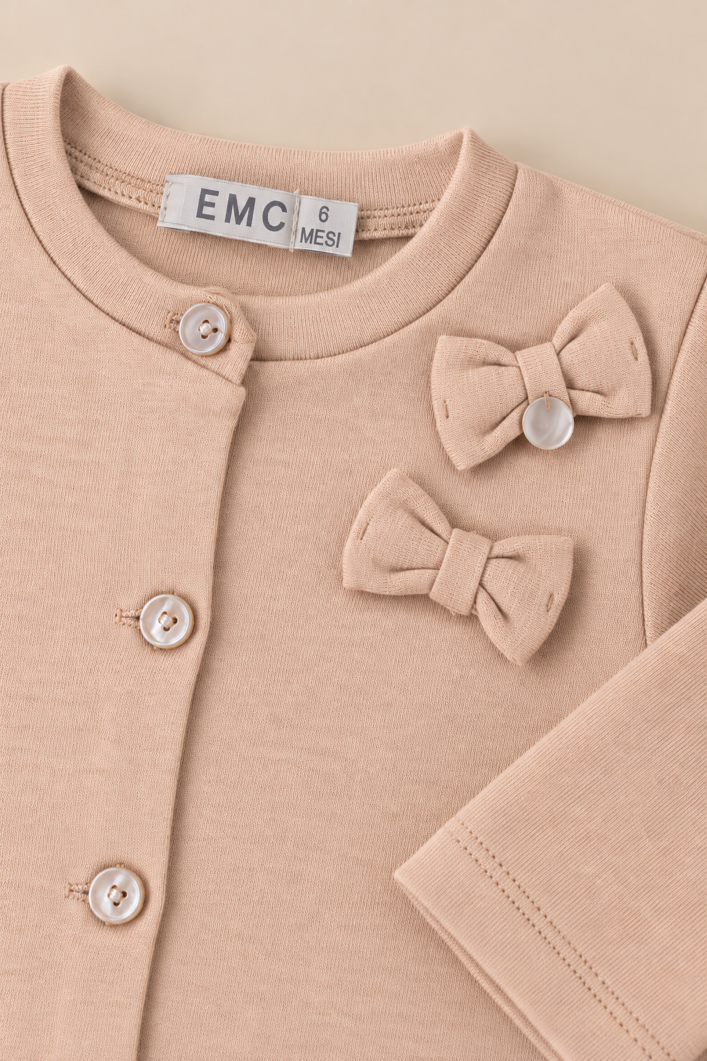 Cardigan Bimba EMC in Felpa con Fiocchetti Applicati