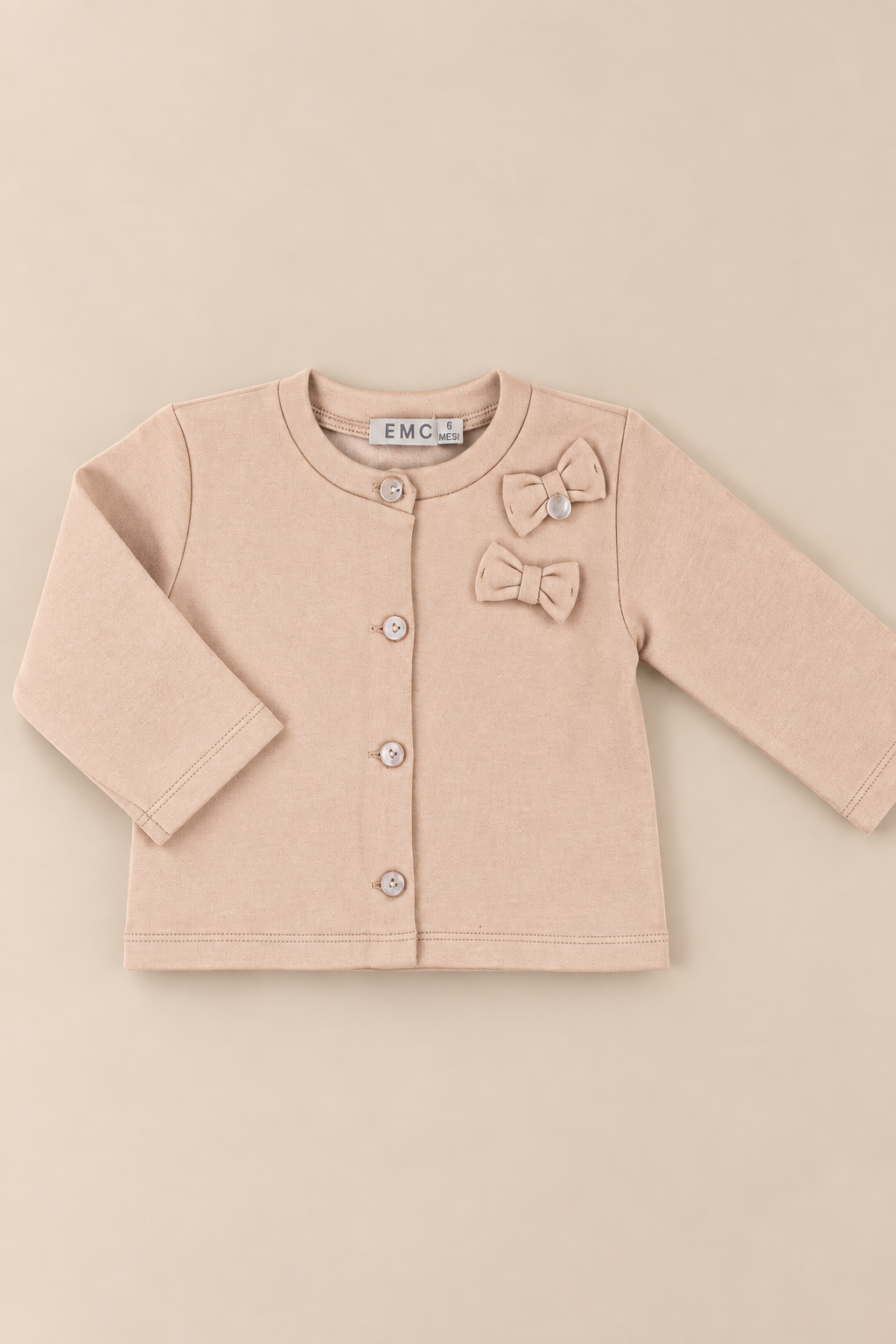 Cardigan Bimba EMC in Felpa con Fiocchetti Applicati
