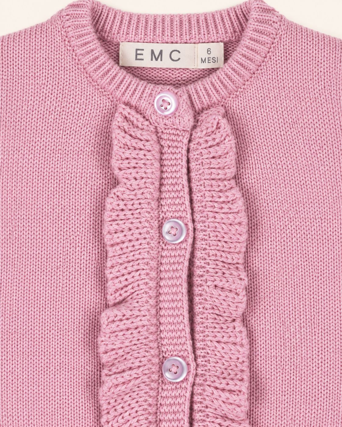 Cardigan Neonata EMC in Tricot con Balza Arricciata