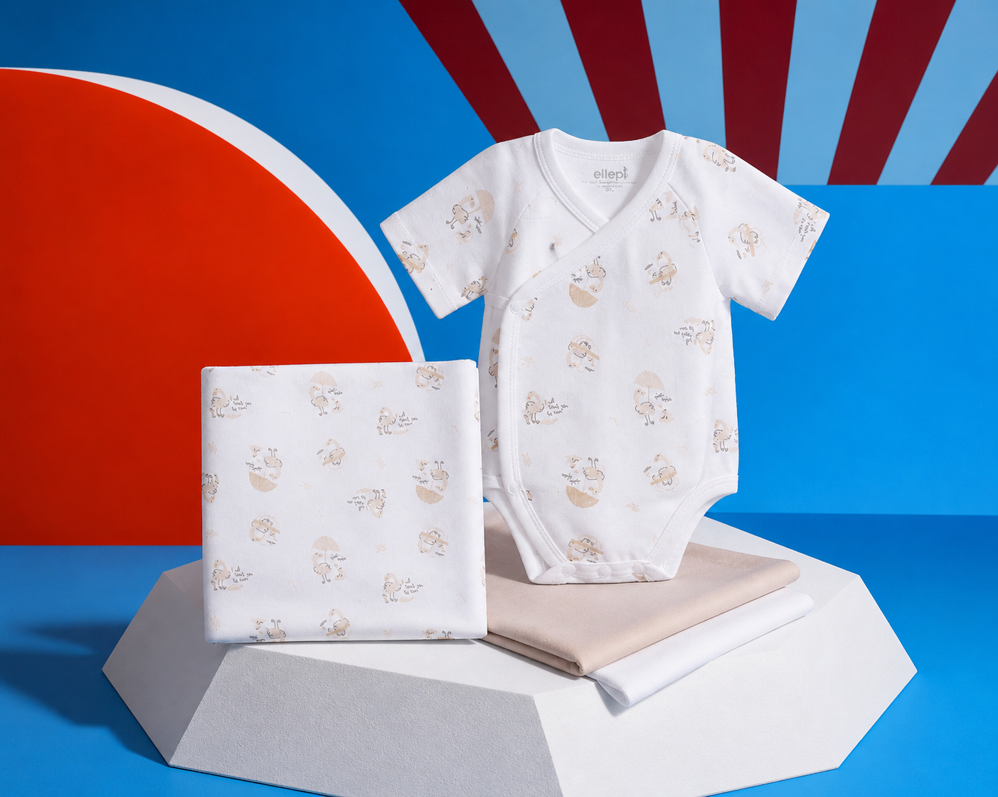 Set Regalo Neonato 4 Pezzi in Bamboo