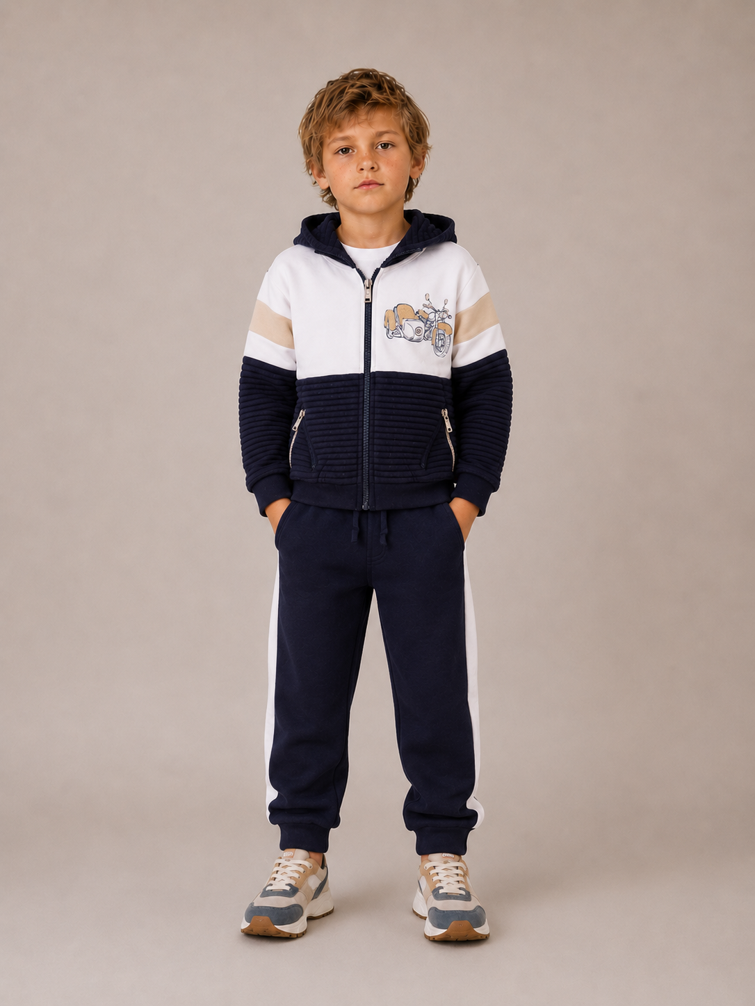 Completo Bimbo EMC con Giacca Zippata e Stampa Moto