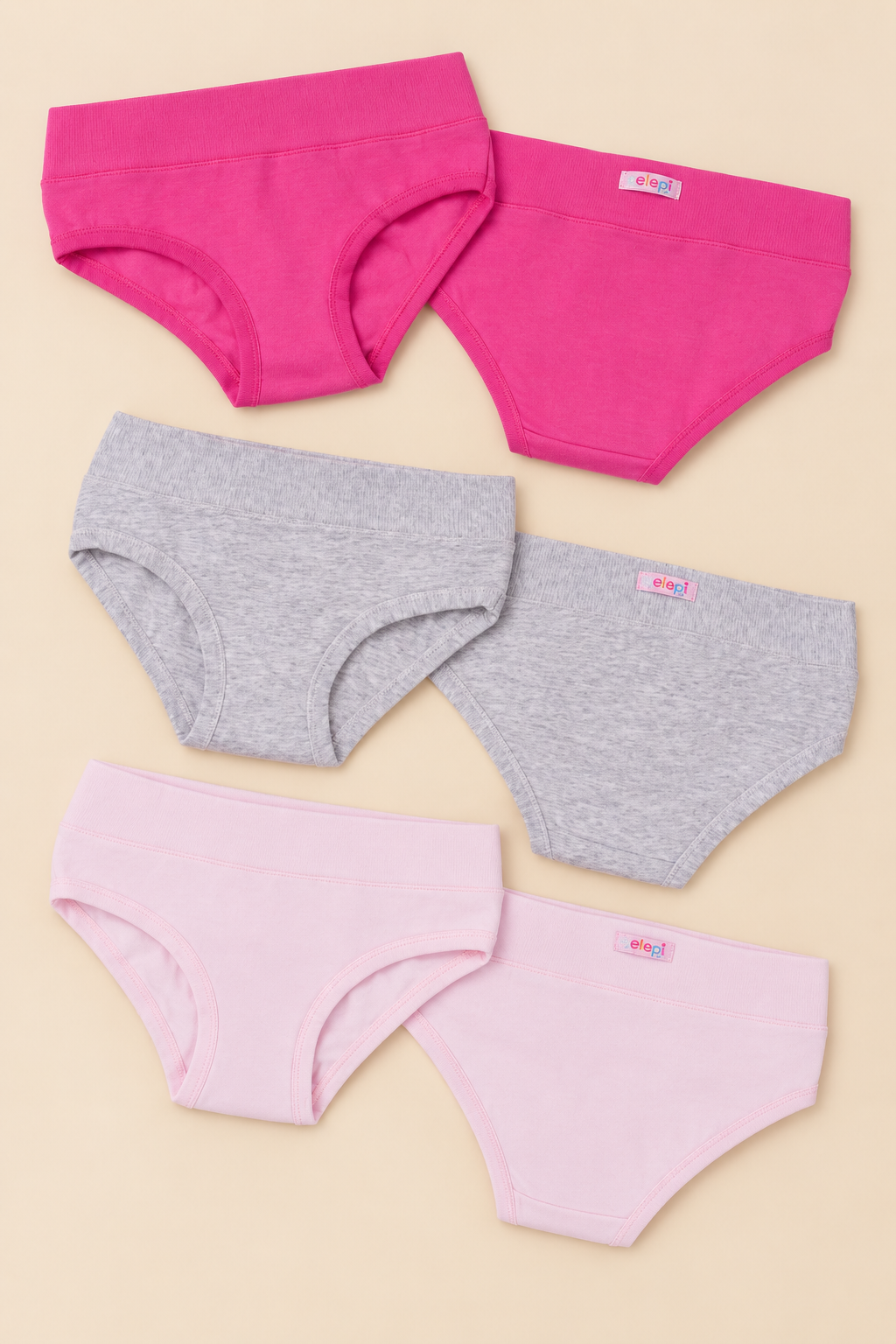 Set 6 Slip Bambina in Cotone Elasticizzato