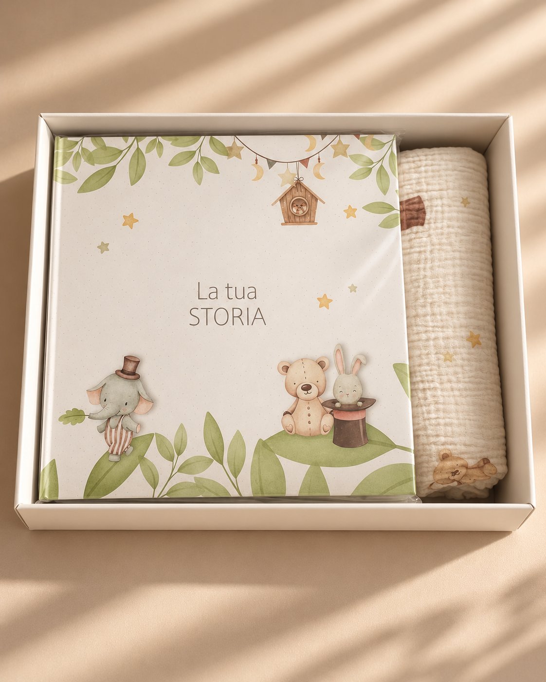 Set Ricordi Nascita: Album e Copertina Reversibile per Neonato