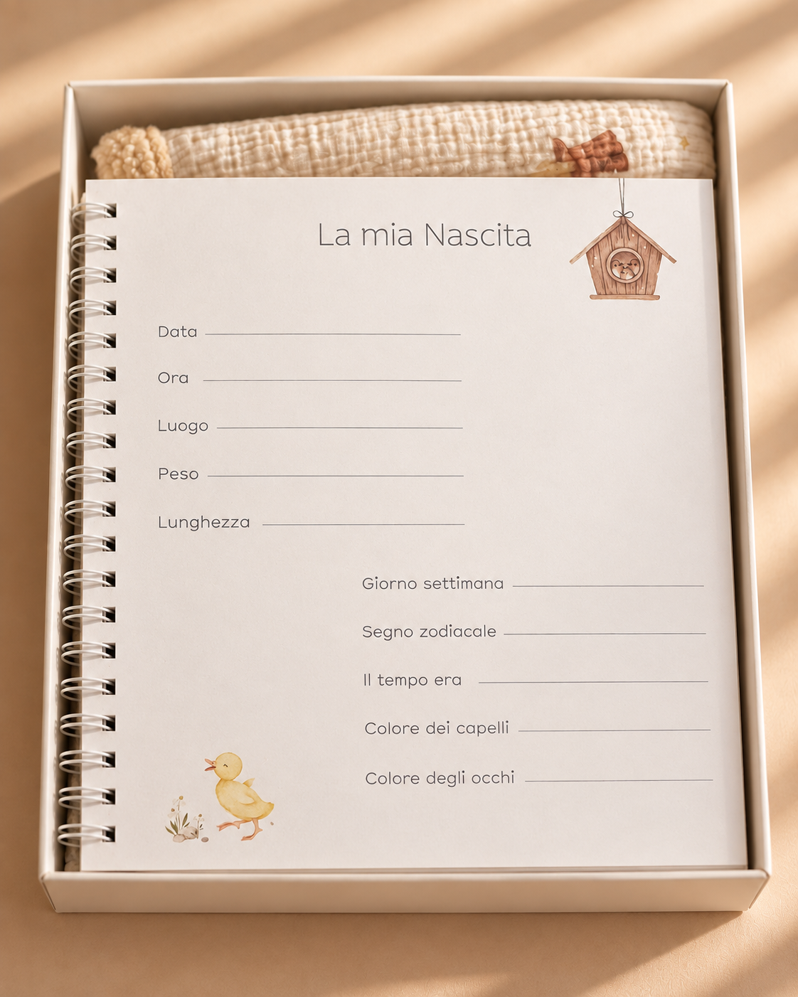 Set Ricordi Nascita: Album e Copertina Reversibile per Neonato