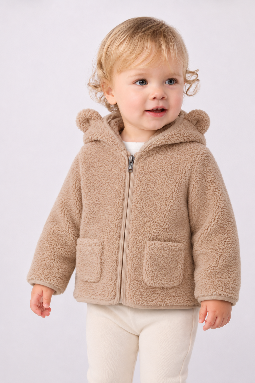 Giacca Teddy EMC con Cappuccio, Orecchie e Zip