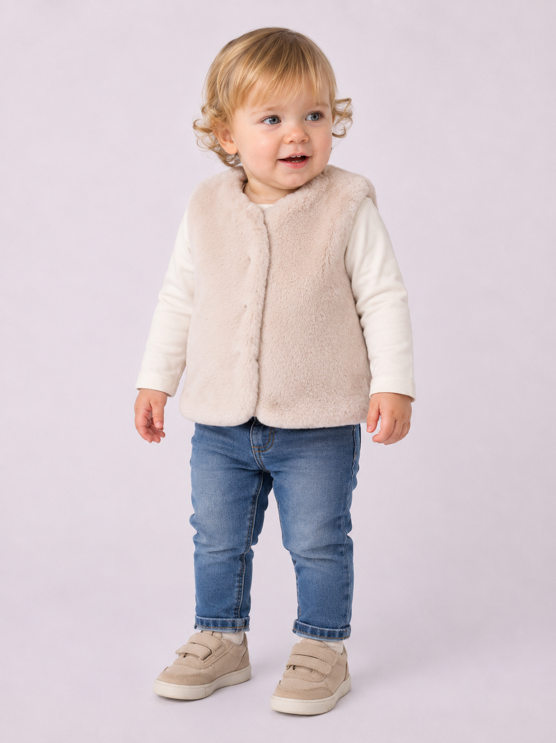 Gilet Bimba EMC Smanicato in Pelliccia Ecologica