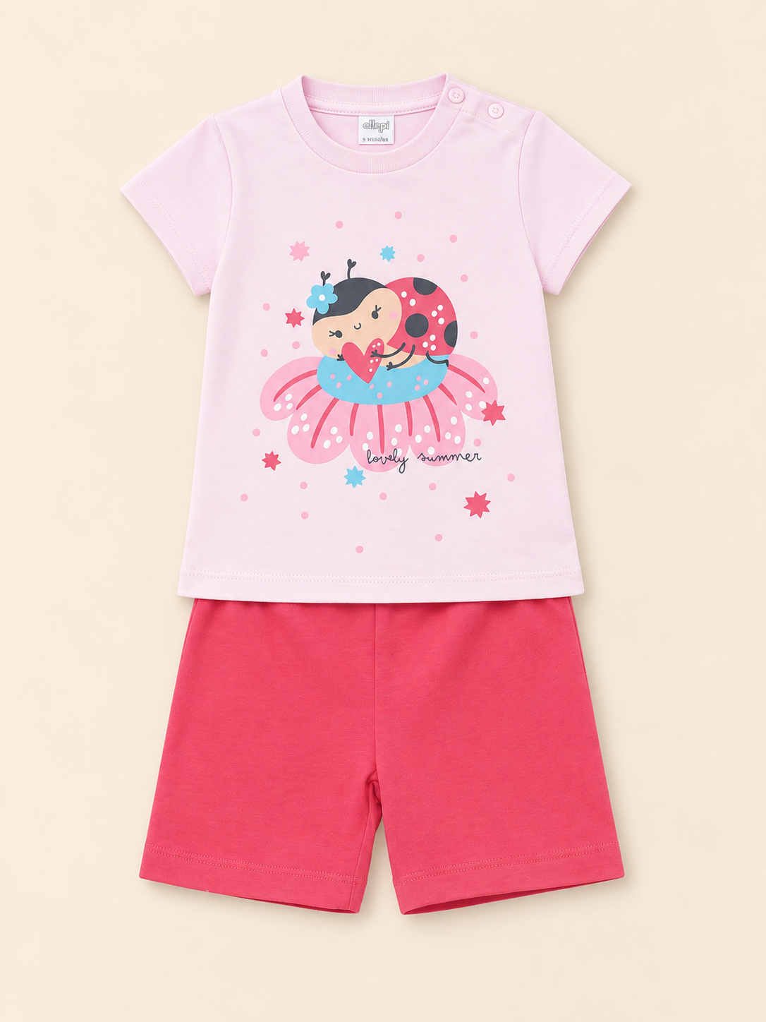 Pigiama Corto Bambina in Cotone con Grafica