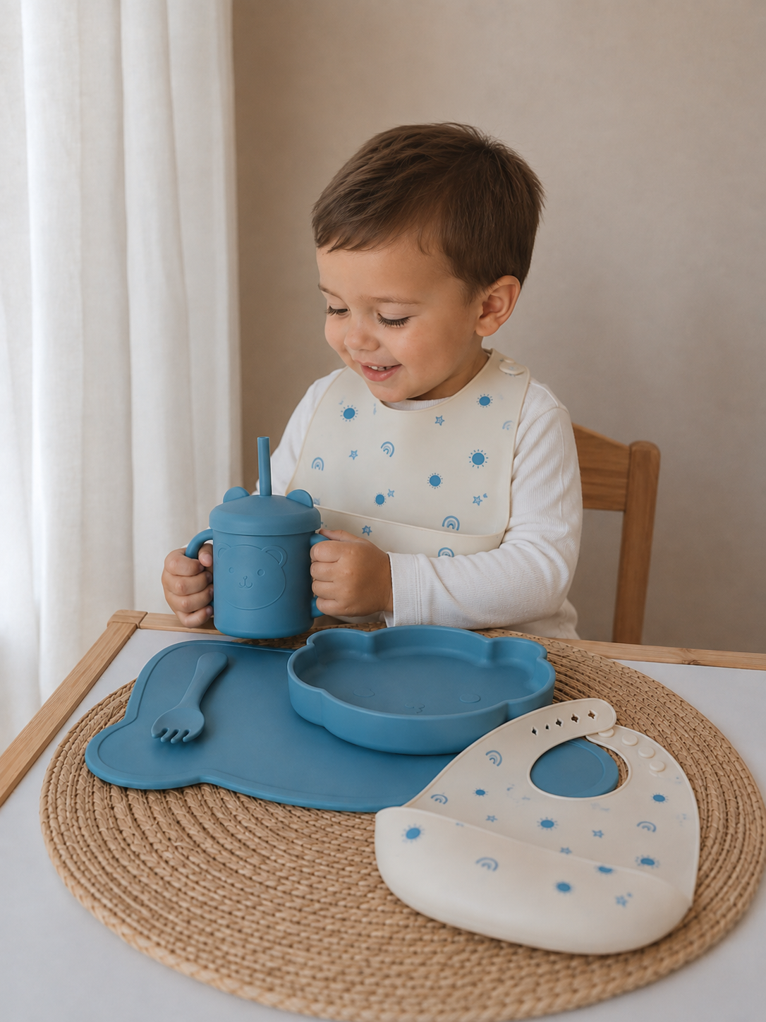 Set Pappa Svezzamento in Silicone per Neonati, BPA Free