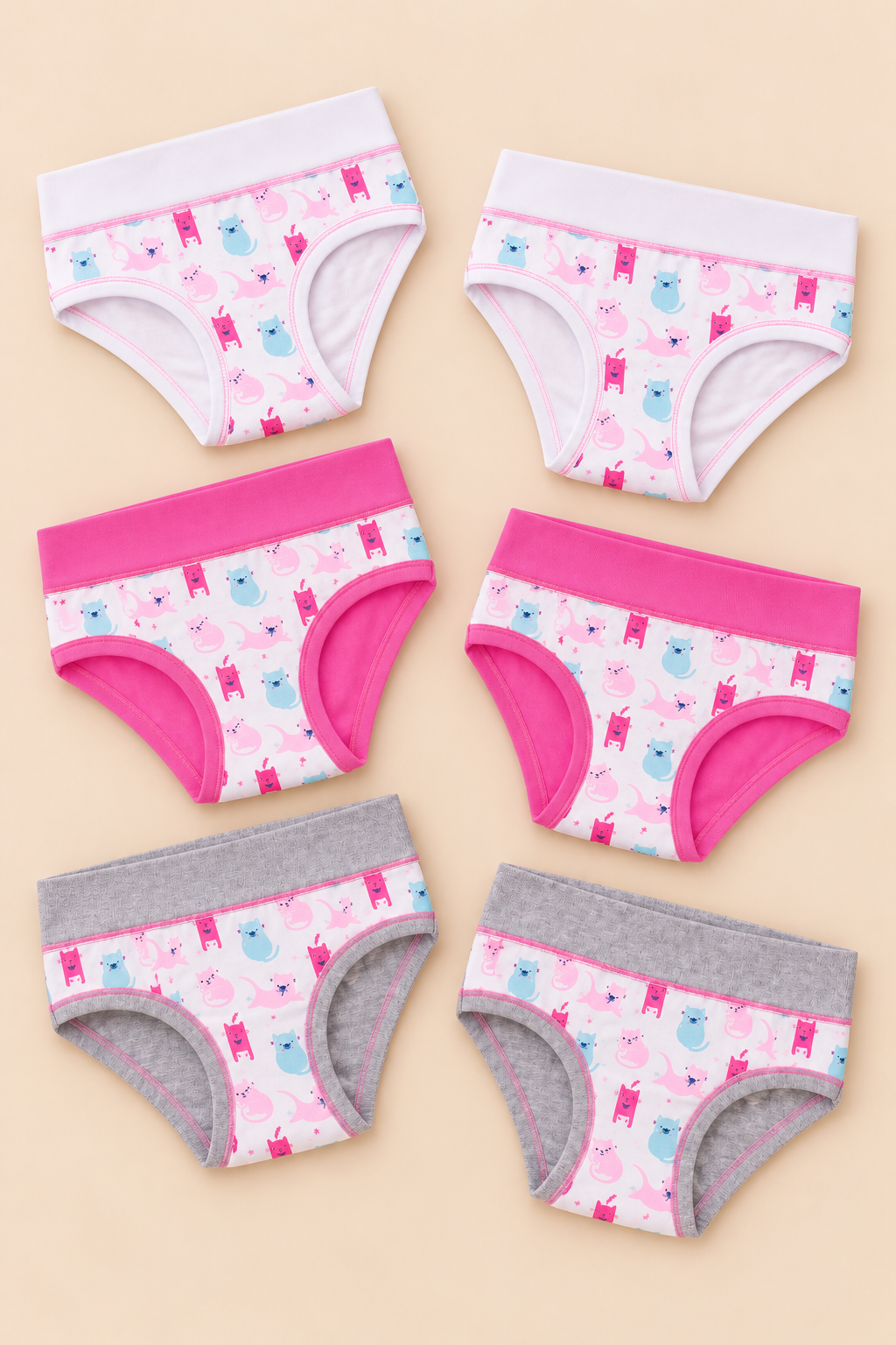 Set 6 Slip Bambina in Cotone Elasticizzato