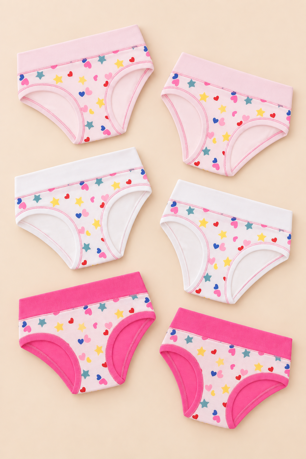 Set 6 Slip Bambina in Cotone Elasticizzato
