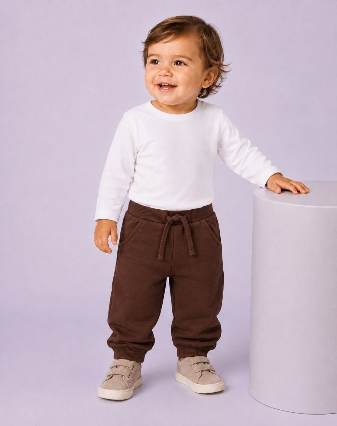 Pantalone Bimbo EMC in Felpa con Coulisse e Polsini a Costine