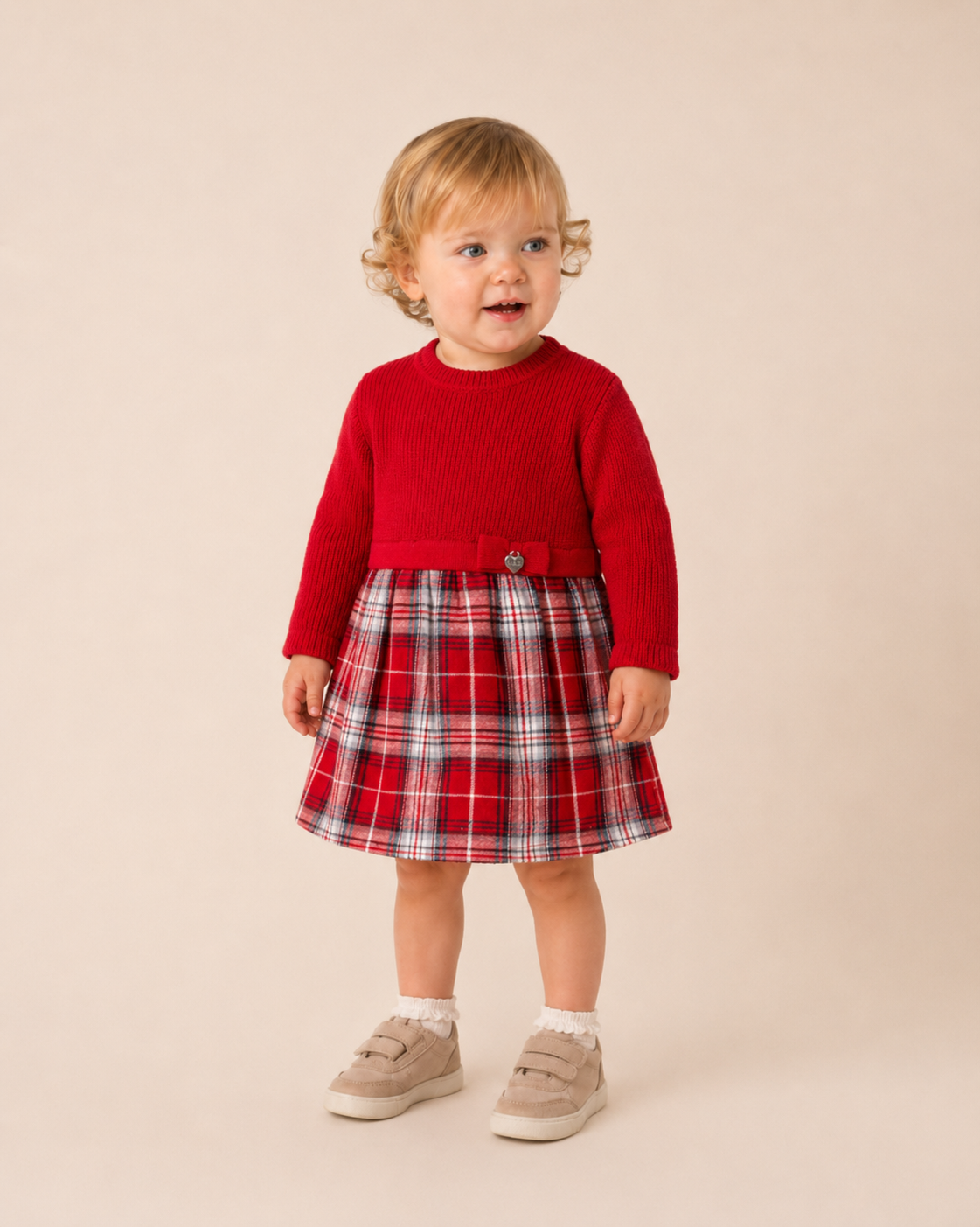 Vestitino Bimba EMC Rosso con Gonna in Tartan