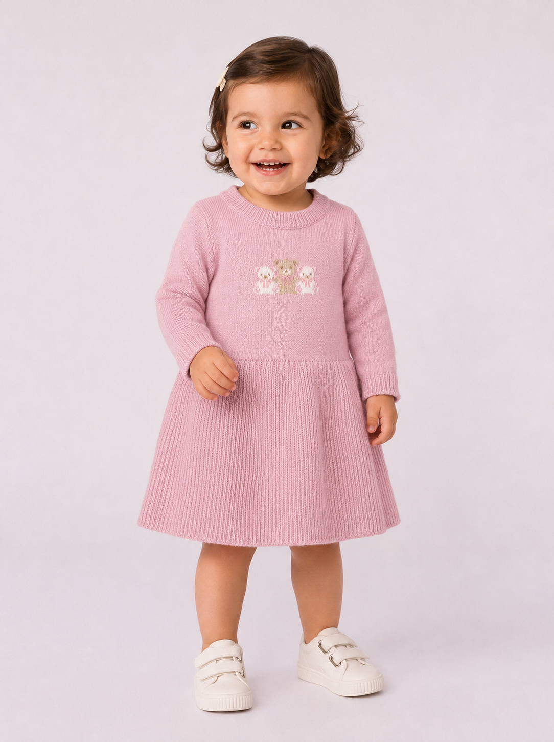 Vestitino Bimba EMC in Maglia Rosa con Tre Orsetti
